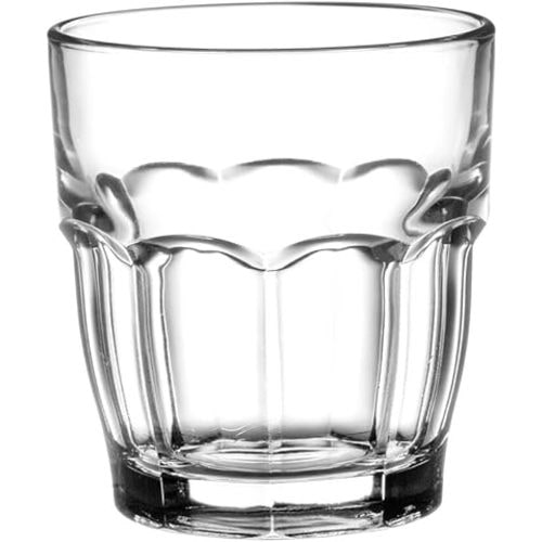 Bormioli Rocco Rock Bar 7.25 oz. Juice Stackable Tempered Beverage Glasses for Cold Drinks, Water, and Cocktails, Set of 6, Clear