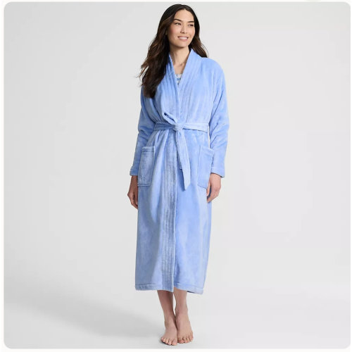 Women's Cozy Plush Long Wrap Robe | Lands' End