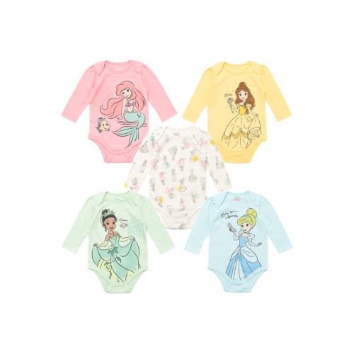 Princess 5-Pack Long Sleeve Bodysuits