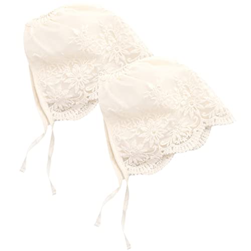 KESYOO Silk Hair Bonnet Baby Bonnet 2pcs Baby Lace Hat for Newborn Summer Hat Beige Thin Section Girl Newborn Hat