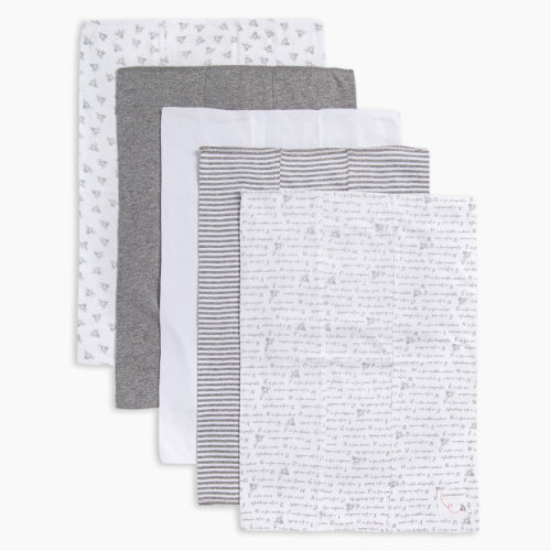 Burt's Bees Baby Organic Burp Cloth (5 Pack) - Heather Grey Pattern