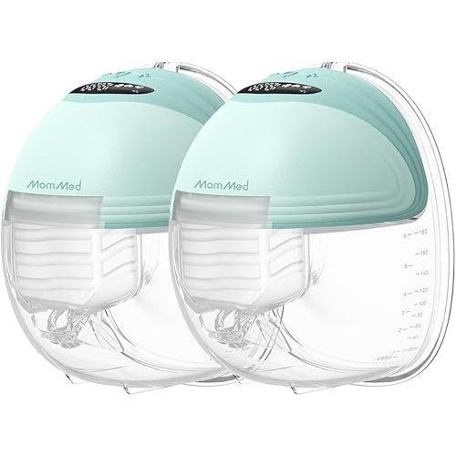 Wearable Breast Pumps (Model S21), Hands-Free Breastfeeding Pump, Lightweight and Rechargeable Electric Pump, 3 Modes (Stimulation, Expression, Auto) & 12 Adjustable Suction Levels (Green)