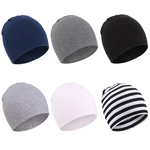DRESHOW BQUBO 6 Pack Baby Hats for Boys Girls Unisex Baby Hat Soft Knit Cap Nursery Beanie for Newborn Infant Toddler Kid