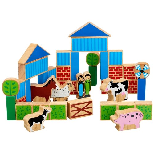 Wooden Farm Building Blocks Toy Playset | Lanke Kade