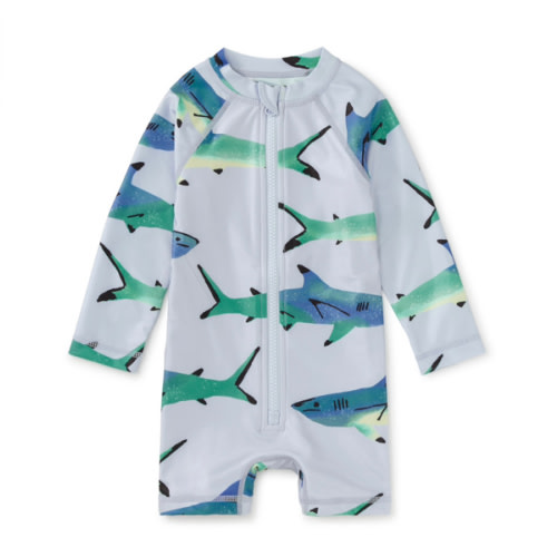 LITTLE BOY & Painted Sharks & Rash Guard Baby Swimsuit & ONEPIECE & Tea Collection
