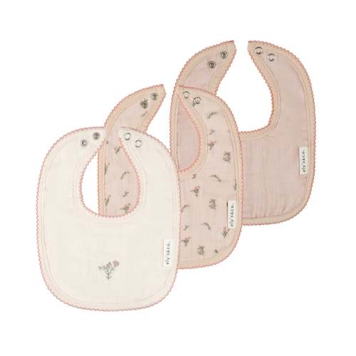 3 Pack Muslin Terry Bibs - Pink Gingko – Ely's & Co.