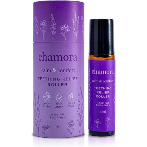 Organic Baby Teething Relief Roller for Babies 3 Months+ | Natural Gum Soothing Oil with Chamomile, Lavender, Frankincense & Jojoba | Teething Pain Relief