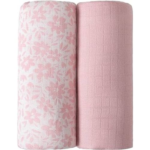 Softan 2 Pack Muslin Swaddle Blankets for Newborn, 36 x 40 inches Muslin Baby Receiving Blankets for Boys and Girls,Baby Newborn Gifts