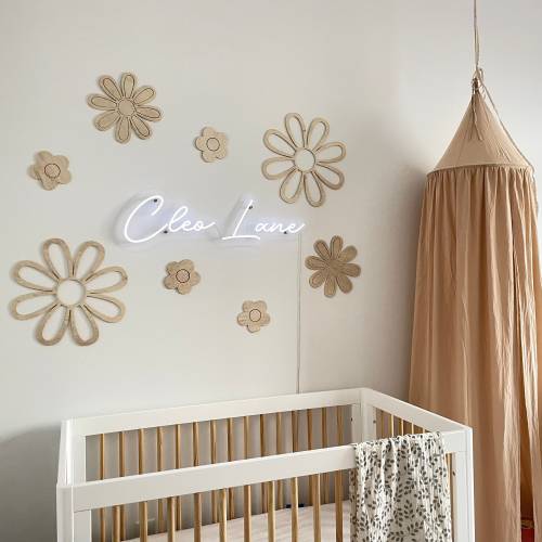 Wooden Flower Wall Art: Boho Nursery Decor