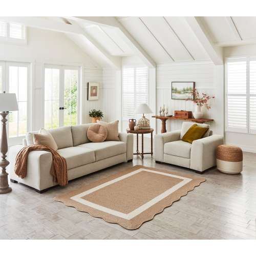 allen + roth Wavy Wheat 5 x 8 (ft) Braided Natural Ivory Rectangular Indoor Area rug