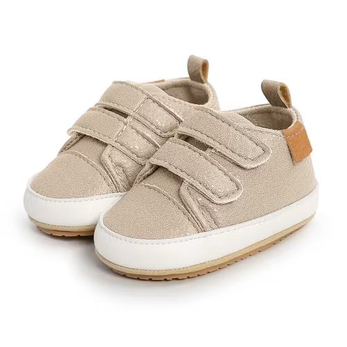 Xijirk Baby Boys Sneakers Solid First Walker Toddler Shoes Soft Sole Non- Gold,0-6 Months