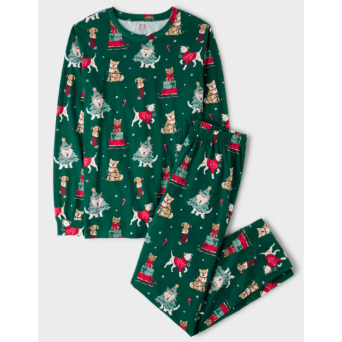 Adult Matching Family Christmas Dogs Cotton Pajamas - green
Sizes XL for both of us