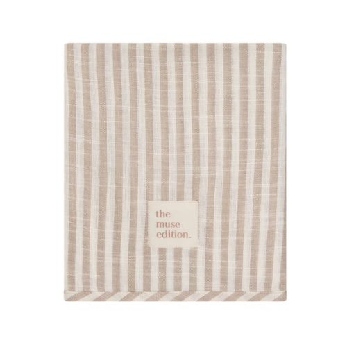Natural Stripe Linen Baby Blanket