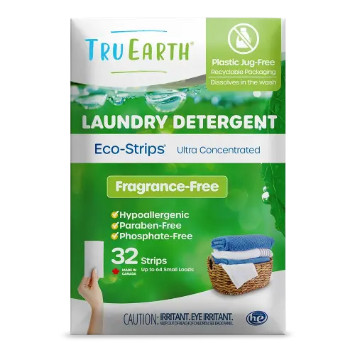 Tru Earth Eco-strips Laundry Detergent (Fragrance-free) - 32 Strips - Tru Earth