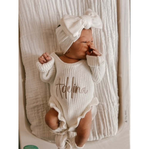 Cuff Newborn Lace Booties - Milk