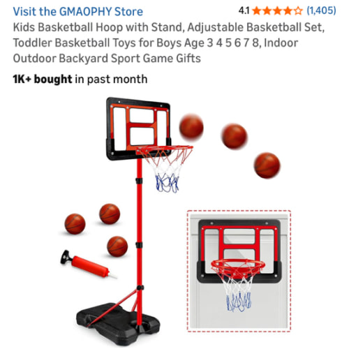 Kids Basketball Hoop with Stand, Adjustable Basketball Set, Toddler Basketball Toys for Boys Age 3 4 5 6 7 8, Indoor Outdoor Backyard Sport Game Gifts