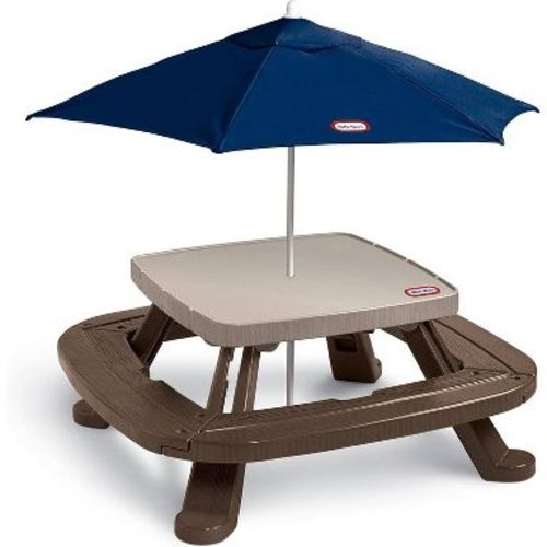 Little Tikes Fold 'n Store Picnic Table with Market Umbrella Playset Table