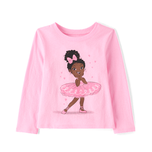Baby And Toddler Girls Ballerina Graphic Tee - Pink