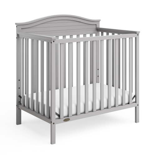 Graco Stella 4-in-1 Convertible Mini Crib with Mattress, Pebble Gray