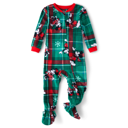 Baby And Toddler Matching Family Mickey Mouse™ Holiday Footed One Piece Pajamas - Multi