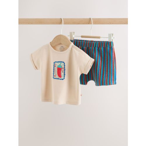 Neutral Chilli Print Top and Shorts Baby Set (0mths-2yrs)