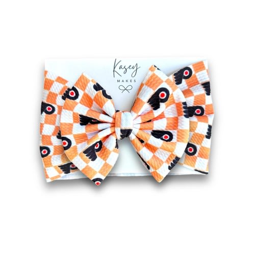 FLYERS Hockey BOWS| Philadelphia Flyers Inspired  Print | Infant/Toddler/Girl's Hair Bows