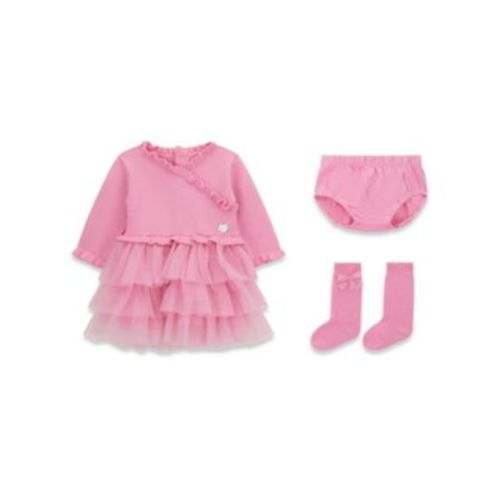 Baby Girls' Dress, Diaper Cover and Socks, 3-Piece Set