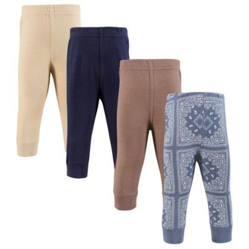 Hudson Baby Boys Cotton Pants and Leggings, Blue Bandana, 0-3 Months