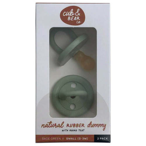 Cub & Bear Co Natural Rubber Dummies in Sage Green | Flora & Fauna AU