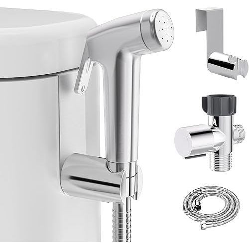 Handheld Bidet Sprayer for Toilet,Bidet Sprayer with Stainless Steel Hose for Feminine Wash & Muslim Shower,Adjustable Water Pressure Bidet Faucet Cloth Diaper for Baby Wash (Brushed Nickel)