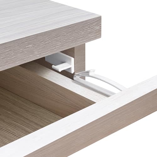 Coolrunner Child Safety Drawer Locks, 8 Pack Safety Invisible Drawer Latches with Strong Adhesive for Baby Care,Only fit for Some Drawer, Please See Below Before Buying
