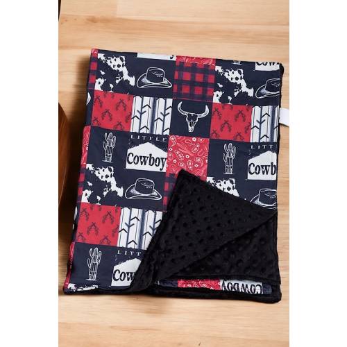 Arrows, Aztec, Cow Print, Cow Skull, Cactus, Little Cowboy, Paisley, Western, Rodeo, Minky Baby Boy Blanket