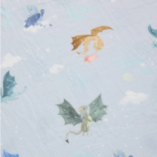 Crib Sheet in Tanboocel® Bamboo Viscose - Magical Dragons