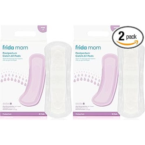 Frida Mom Postpartum Pads, Leak Proof Feminine Care Maxi Pads, 6 Layers of Protection for Maximum Absorbency (18ct) (Pack of 2)