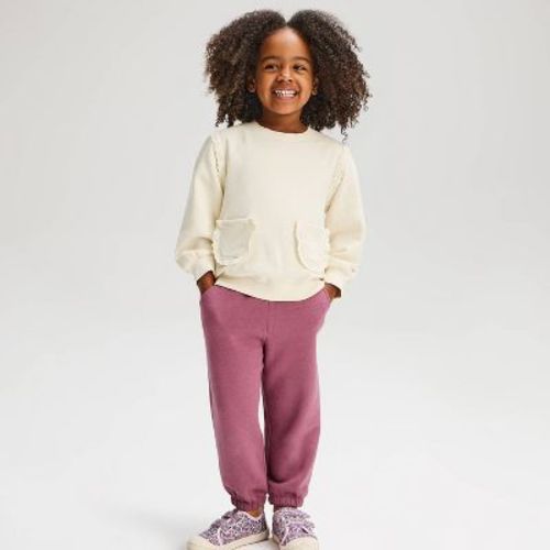 Toddler Girls' Fleece Jogger Pants - Cat & Jack™ Mauve 5T