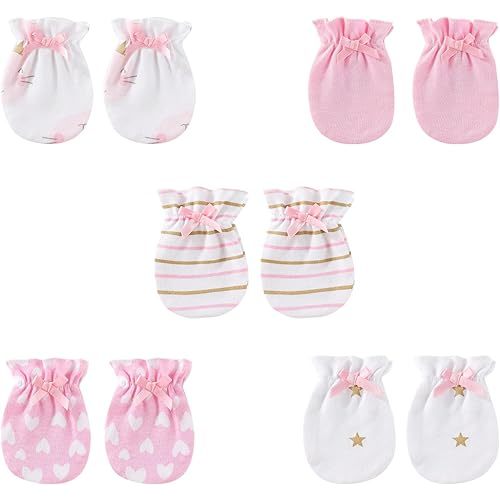 5 Pairs Baby Not Scratch Mittens 0-6 Months New Born Boy Girl Gloves Cute Infant Accessories