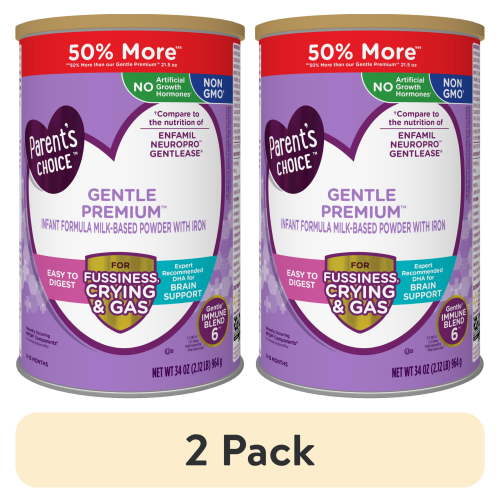 (2 pack) Parent's Choice Gentle Premium Baby Formula; For Fussiness, Gas and Crying