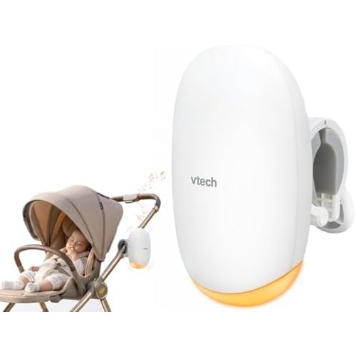 VTech Vibration Sound & Motion Stroller Soother, Amber Night Light, Lullabies & White Noise, 9-Hour Battery, Baby Sleep Aid | V-Hush VR1
