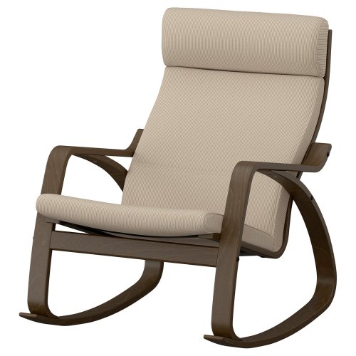 POÄNG Rocking chair - walnut effect/Kelinge beige