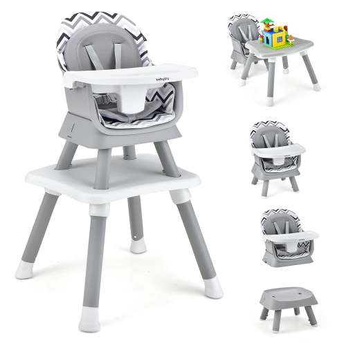 Babyjoy 8-in-1 Baby High Chair Convertible Dining Booster Seat w/ Removable Tray Strip - Walmart.ca