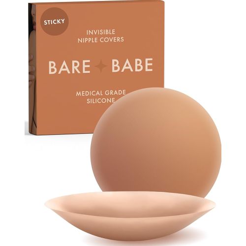 Reusable Silicone Nipple Covers - Waterproof, Nude, 4 Shades - Sticky Breast Stickers for Strapless Dress