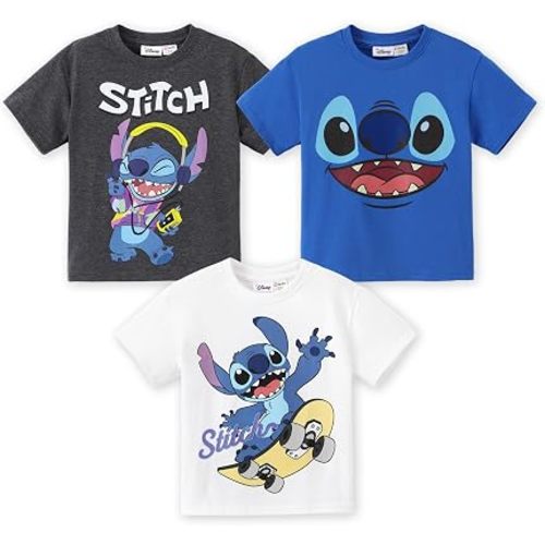 Disney Marvel Spiderman Boy/Girl Short T Shirts Cars Stitch Cotton Tee Toy Story Kids Cloth Star Wars Mickey 3 Pack Tops 2-9Y