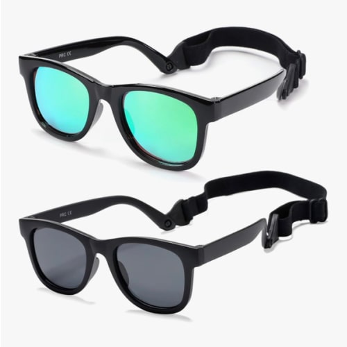 COASION Bendable Flexible Polarized Newborn Baby Sunglasses with Strap for Infant Boys Girls Age 0-12 Months CA8042