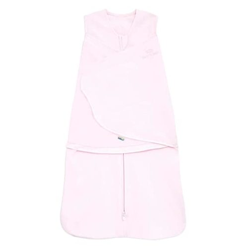 HALO 100% Cotton Sleepsack Swaddle, 3-Way Adjustable Wearable Blanket, TOG 1.5, Soft Pink, Newborn, 0-3 Months