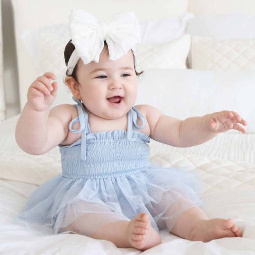 Smocked Tutu Bodysuit | Frost