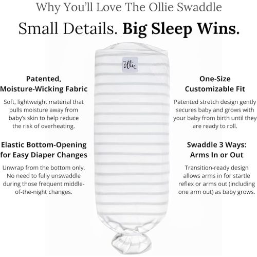 Ollie Newborn Swaddle – Grey Stripe