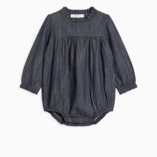 Chantal Chambray Ruffle Romper