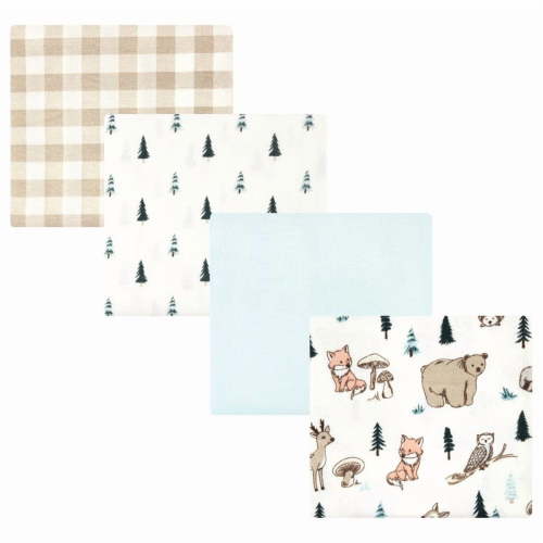 Hudson Baby Infant Boy Cotton Flannel Receiving Blankets, Boy Woodland Pals, One Size