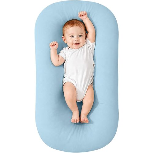 Infant Support Cushion for Newborn, Portable Tummy Time Mat | With Removable Blue Cover, Soft Breathable, Lightweight for Home and Travel, Supervised Use Only, Baby Essentials Gift
