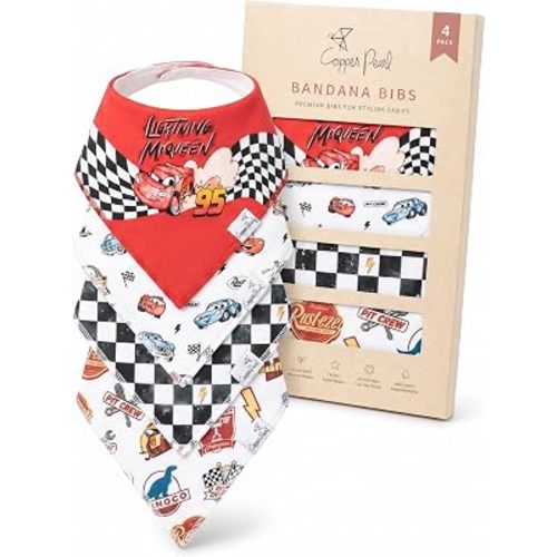 Copper Pearl Baby Bibs 4 Pack & 6 Pack, Bandana Drool Bibs for Baby Girl & Boy, Soft Cotton Bibs for Drooling and Teething